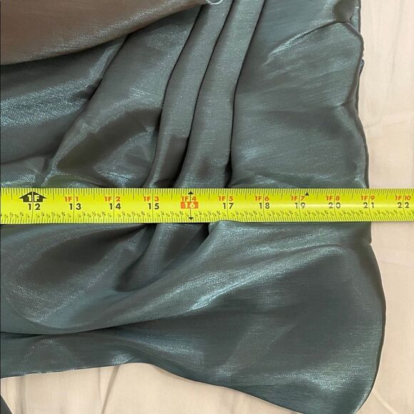 Cachet Blue-Green Dressy Faux Wrap Jacket Blouse Womens Size 12 Party - Picture 10 of 12